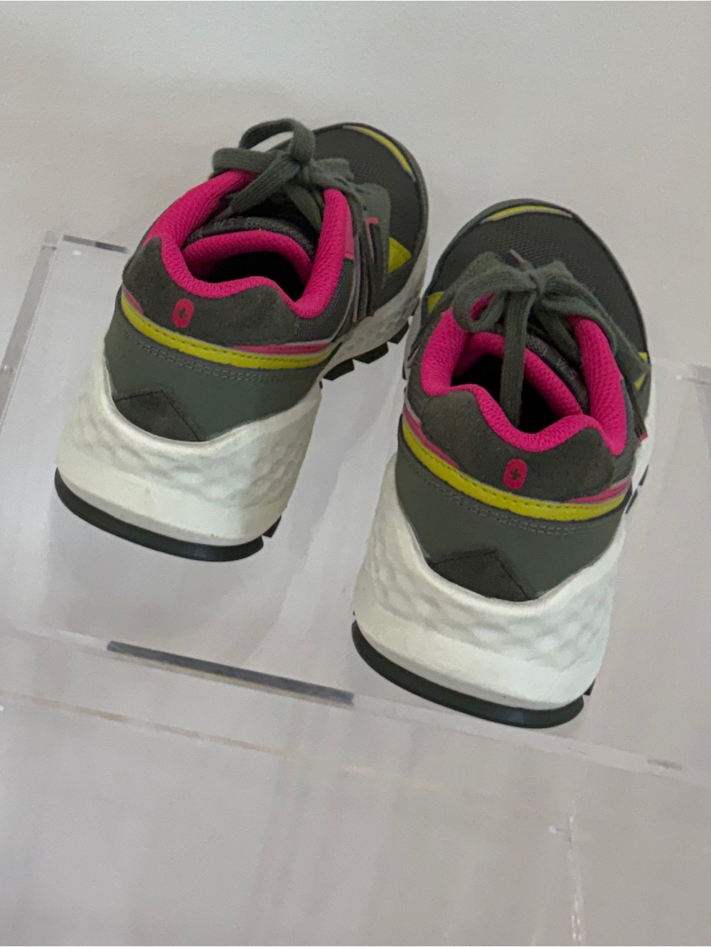 New Balance 574 FIGS Collab in Olive Green, Hot Pink & Yellow Women's Sneakers - Picture 12 of 14